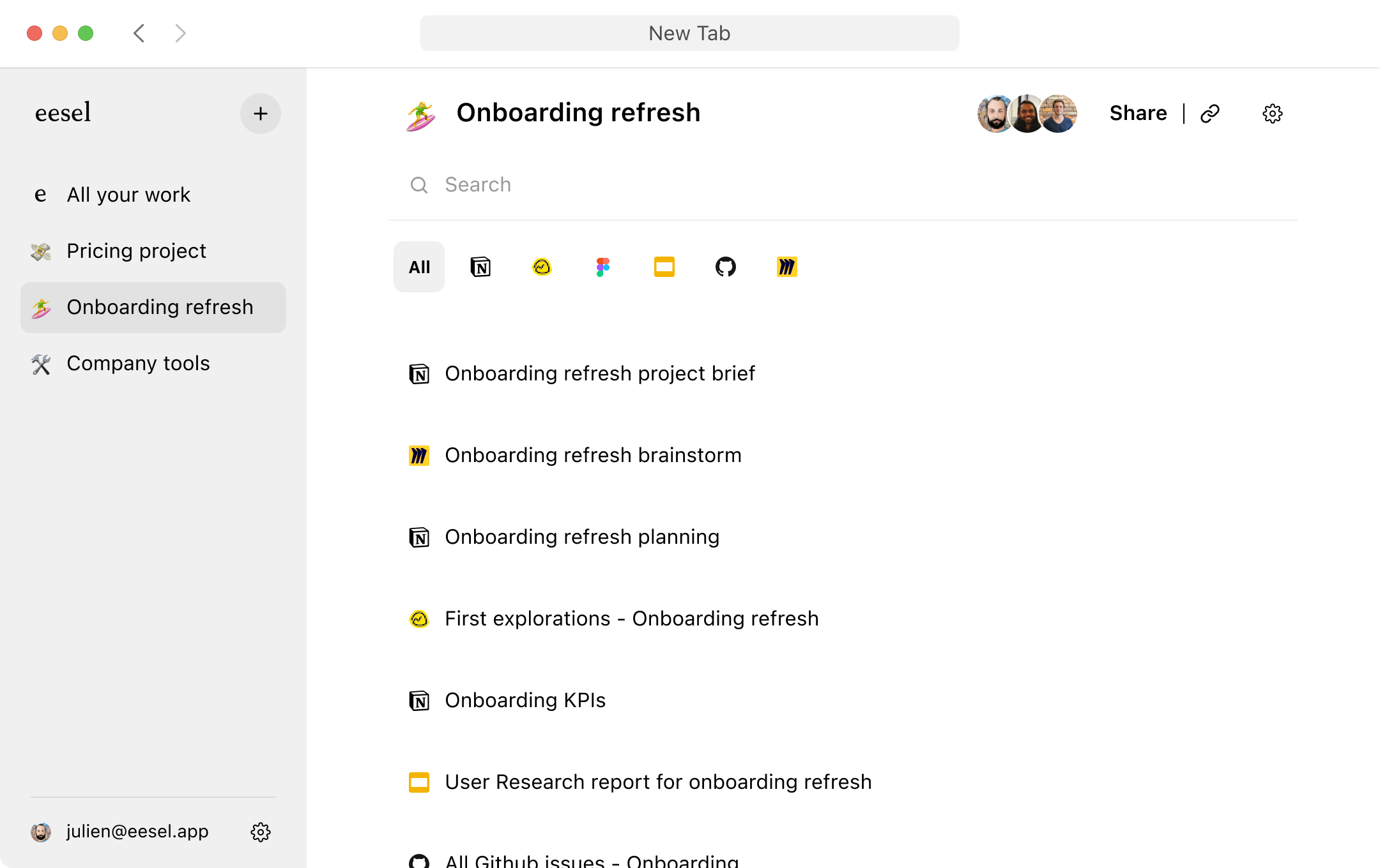 An example of eesel Folder